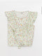Crew Neck Patterned Girl's Blouse
